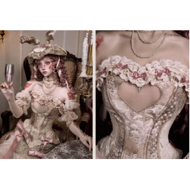 Cupid's Poetry Box Heart-Shaped Boned Rococo Corset Top by Blood Supply (BSY161HTP)